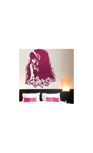 Sticker femme fleur