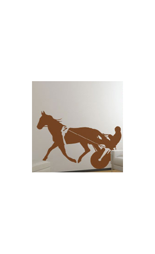 Sticker cheval au trot