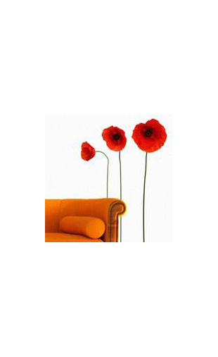 Sticker 3 coquelicots