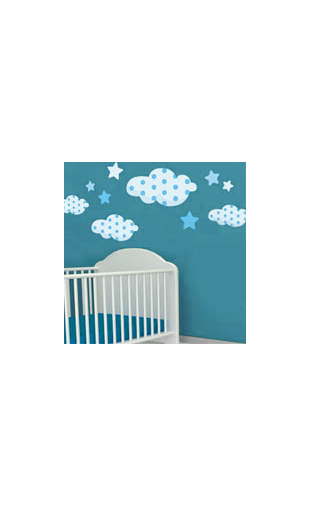 Sticker Etoiles & Nuages Bleu