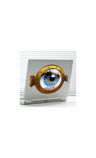 Sticker hublot oeil bleu