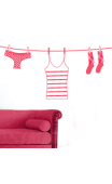 Sticker corde à linge rose
