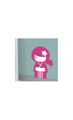 Sticker kokeshi Yumi violet