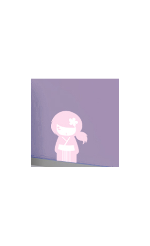 Sticker kokeshi Yumi rose