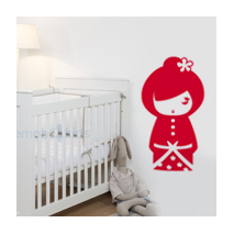 Sticker kokeshi Sakumi rouge