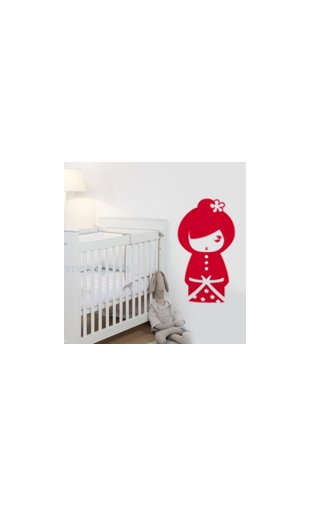 Sticker kokeshi Sakumi rouge