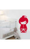 Sticker kokeshi Sakumi rouge