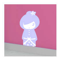 Sticker kokeshi Sakumi mauve