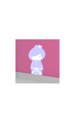 Sticker kokeshi Sakumi mauve