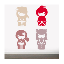 Sticker kokeshi rouge