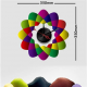 Sticker horloge arabesques multicolores
