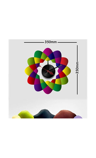 Sticker horloge arabesques multicolores
