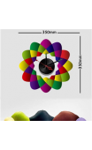 Sticker horloge arabesques multicolores