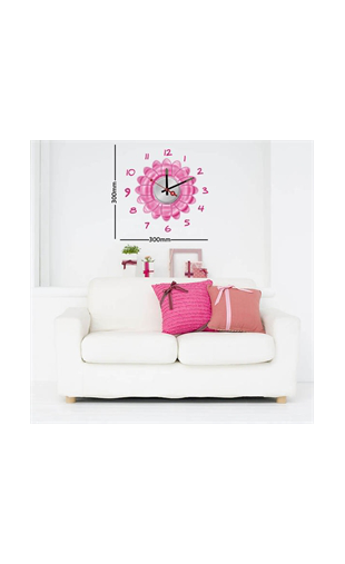 Sticker horloge marguerite rose