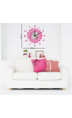 Sticker horloge marguerite rose