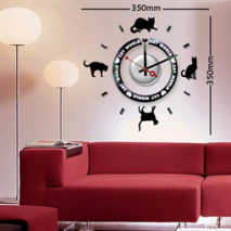 Sticker horloge cat world