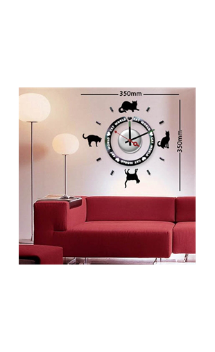 Sticker horloge cat world