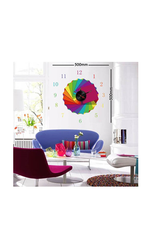 Sticker horloge soleil multicolore