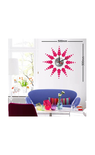 Sticker horloge soleil de coeurs