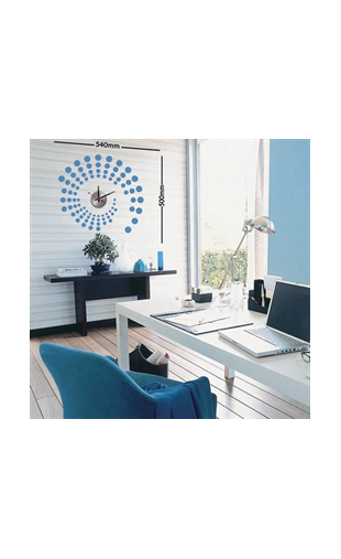 Sticker horloge arabesque bleue Sticker horloge arabesque bleue