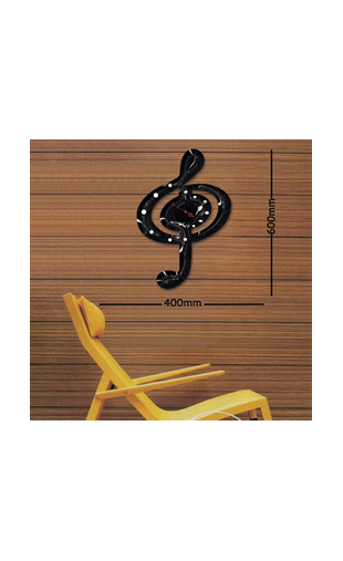 Sticker horloge clef de sol Sticker horloge clef de sol