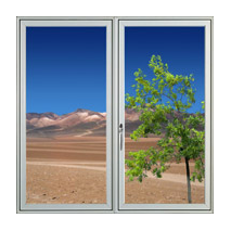 Sticker fenêtre sur désert