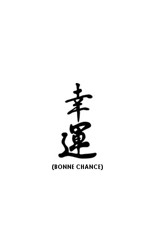 sticker zen calligraphie chinoise bonne chance