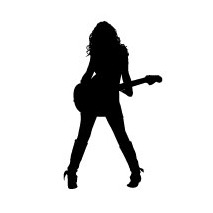 Sticker fille guitare