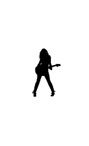 Sticker fille guitare