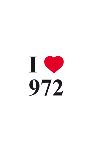 sticker I love 972