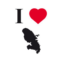 Sticker I love Martinique 2