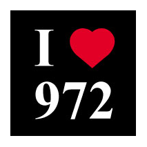 sticker I love 972 fonds noir