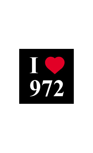 sticker I love 972