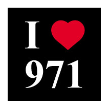 Sticker I love 971 fond noir