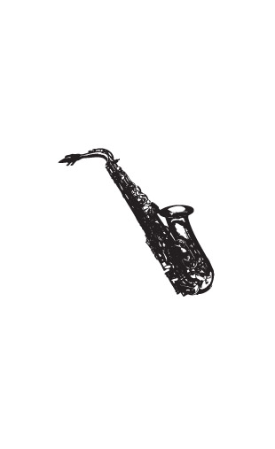 Sticker Saxophone Vintage