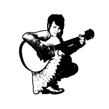 Sticker fille guitariste