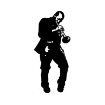 Sticker trompette jazz 2