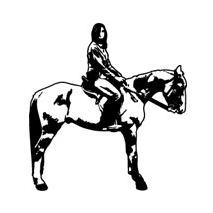 Sticker cheval cavaliere