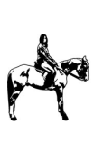 Sticker cheval cavaliere