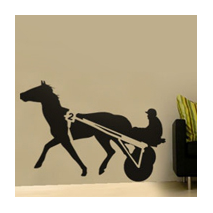 Sticker cheval au trot