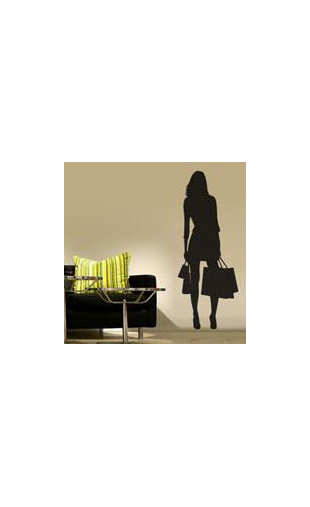Sticker femme shopping