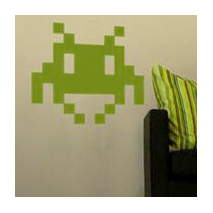 Sticker space invader