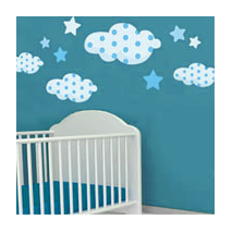 Sticker Etoiles & Nuages Bleu