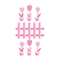 Sticker Pots de Fleurs Rose