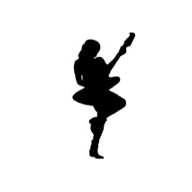 Sticker femme guitare