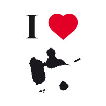 sticker I love Guadeloupe