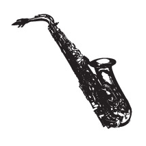 Sticker Saxophone Vintage
